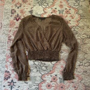 Leopard print sheer top size small